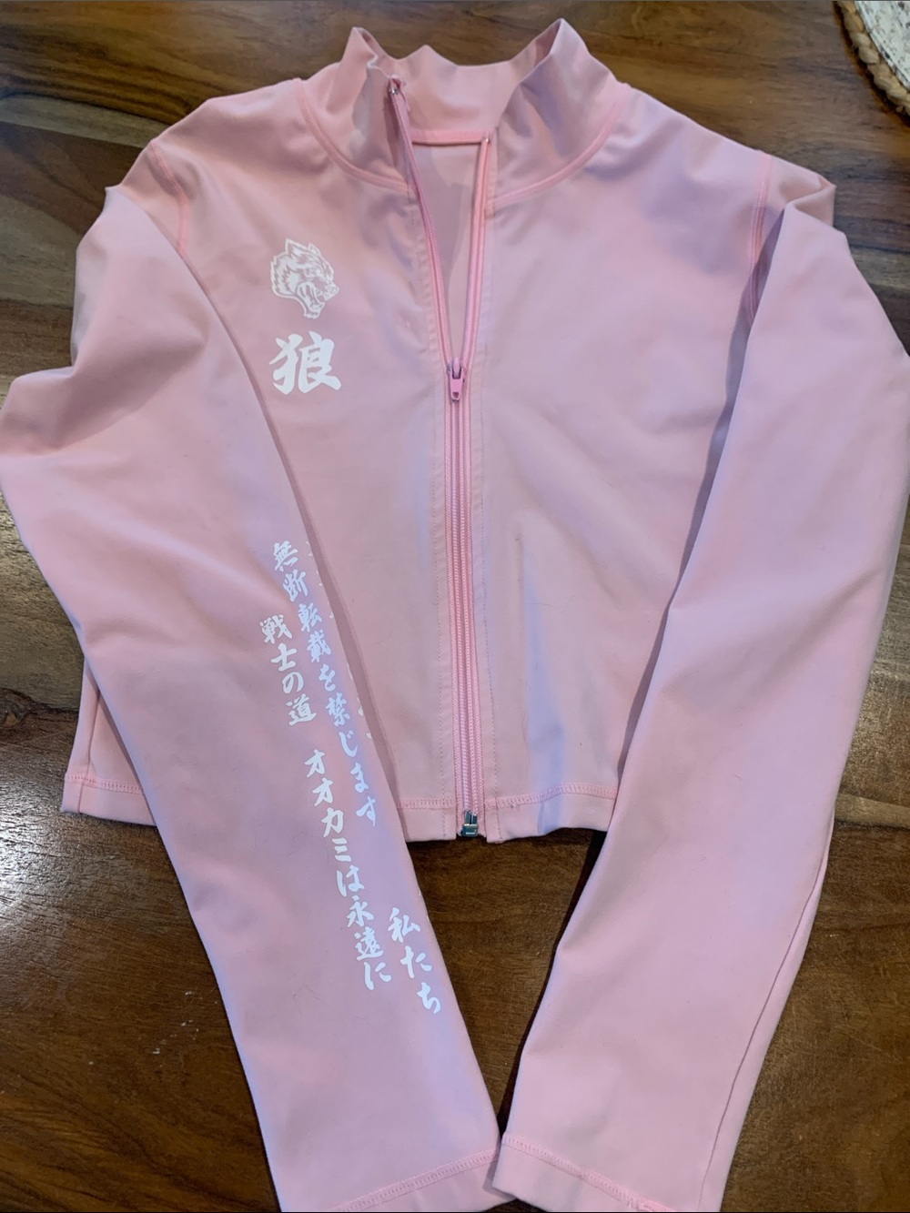 Darc Sport Pink Zip-Front Rashguard Jacket with White Graphics